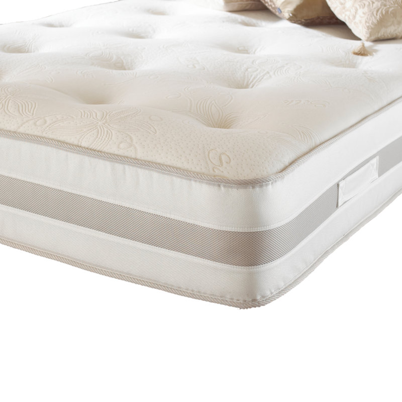 Aspelare Upholstered Bed with Mattress, Slate Grey Linen, No Storage, Kingsize
