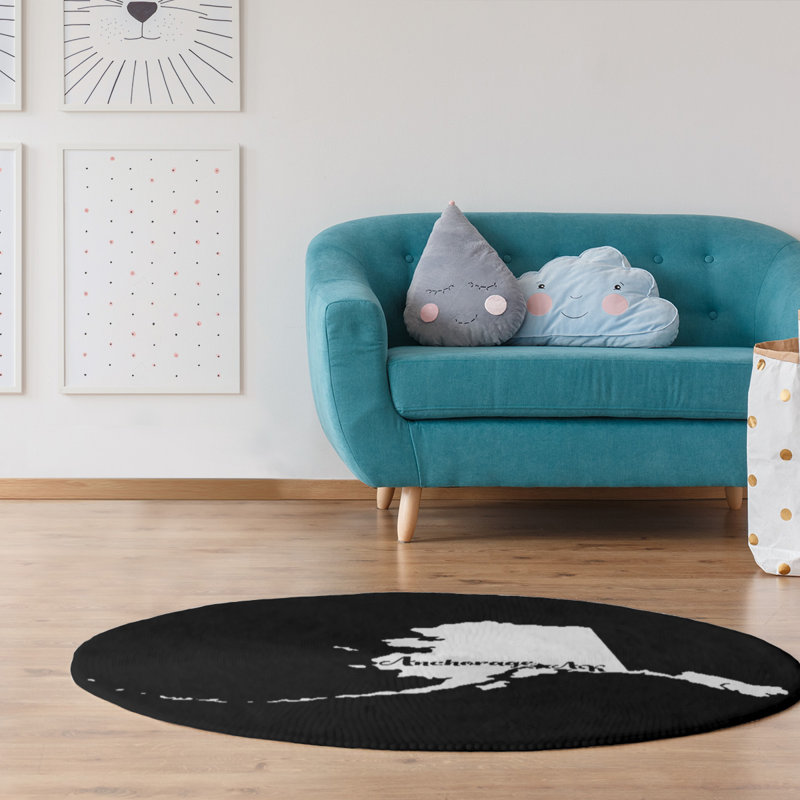 Tapis de vinyle en poly-chenille alaska, Rond 5 pi