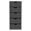 Commode étroite 5 tiroirs, commode de rangement, chambre à coucher, chêne fumé 42H-743985861