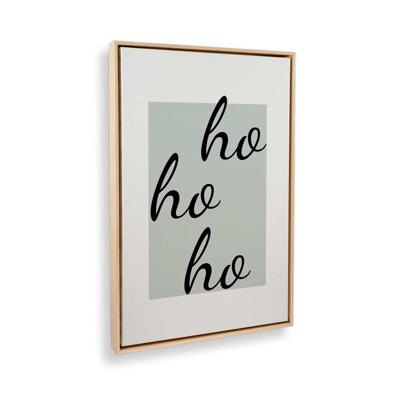 Ho Ho Ho, H 18,75 po x l 12,75 po, Impression encadrée sans passe-partout, Érable américain