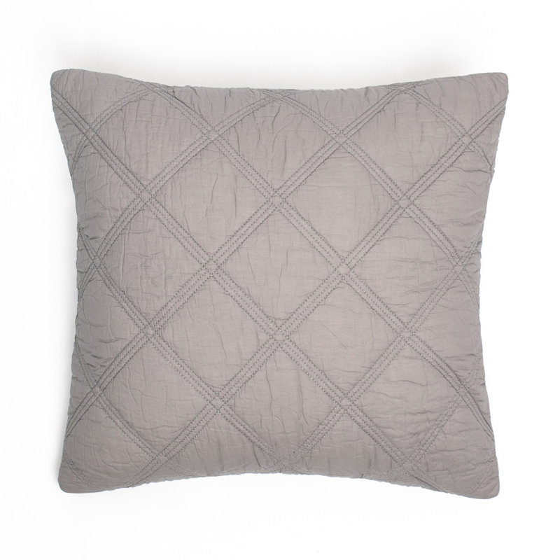 Taie décorative 100% coton, gris