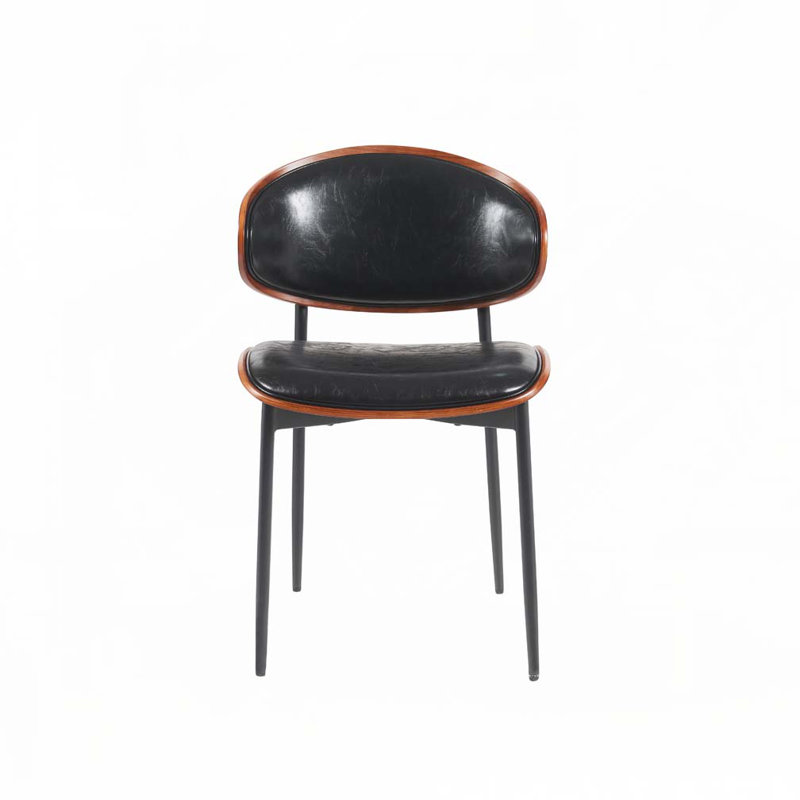 Chaises de salle à manger en similicuir, Noir