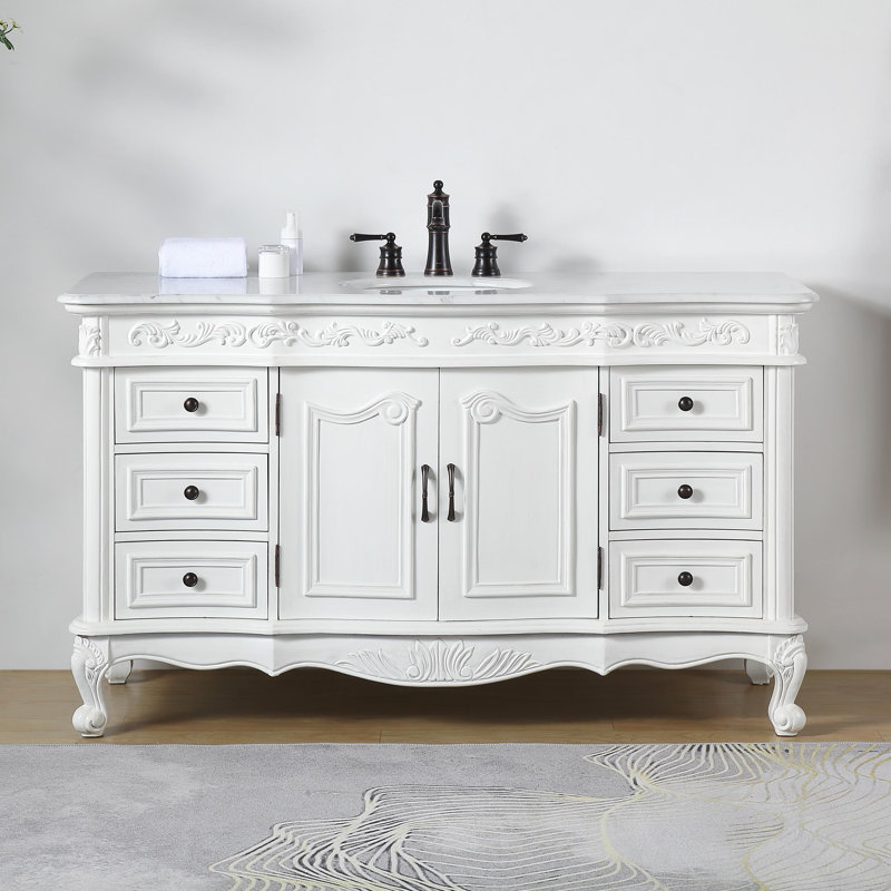 Ensemble de meuble-lavabo simple 60 po Ohlson Haslett, Blanc