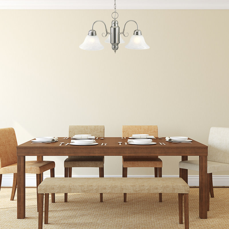 Guildford 3 - Light Dimmable Classic / Traditional Chandelier, Satin Nickel