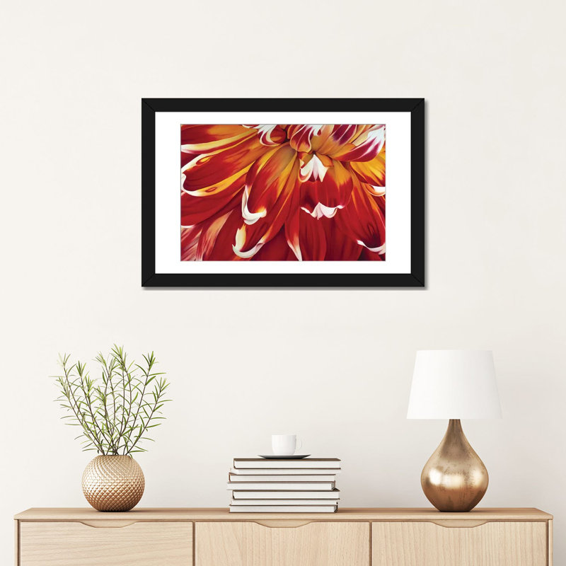 « redony », impression sur toile, Papier d'art encadré noir, Blanc, H 16 po x l 24 po x P 1 po
