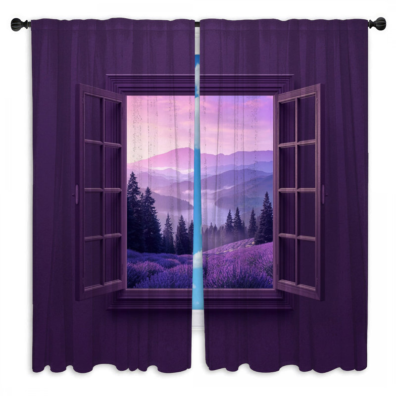 Rideaux de fenêtre lavande Mountain View obscurcissant et obscurcissant - 2 panneaux, 80 po x 82 po - 2 panneaux