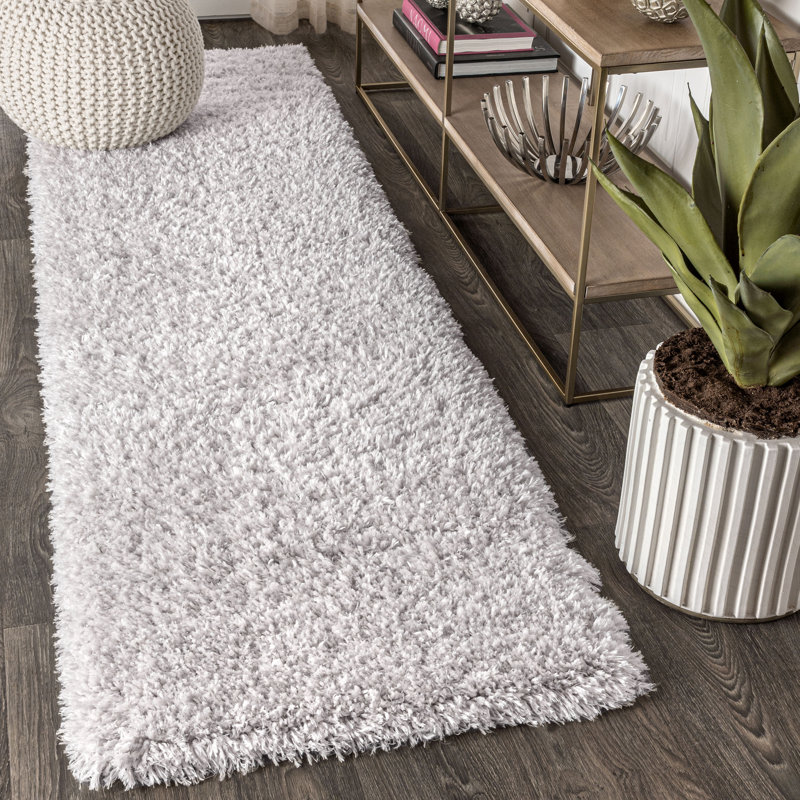 Tapis gris / ivoire Nolanville, Tapis de couloir 2 pi 3 po x 8 pi
