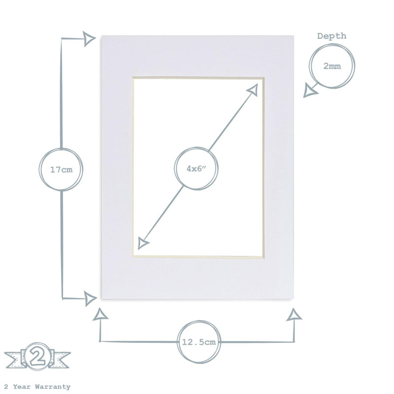 Nicola Spring - Picture Mounts, 17.5cm H x 12.5cm W x 0.2cm D, White