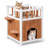 Wooden Cat House with Rooftop Balcony and Side Steps – Indoor & Outdoor Cat Shelter