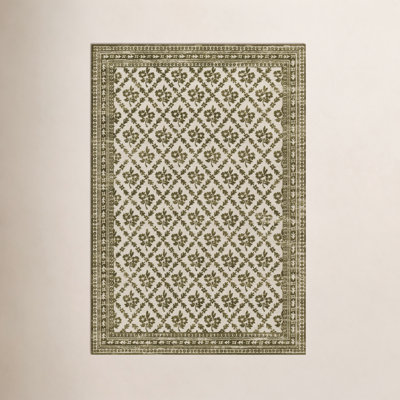 Anders Green Floral Wool Rug
