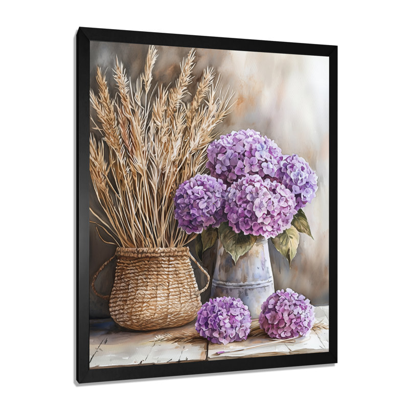 Mullen - art mural floral, Reproduction encadrée d'une seule photo sans pass, H 44 po x l 34 po, Noir, noir, noir, noir