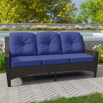 Wicker Outdoor Patio Sofa with Cushion