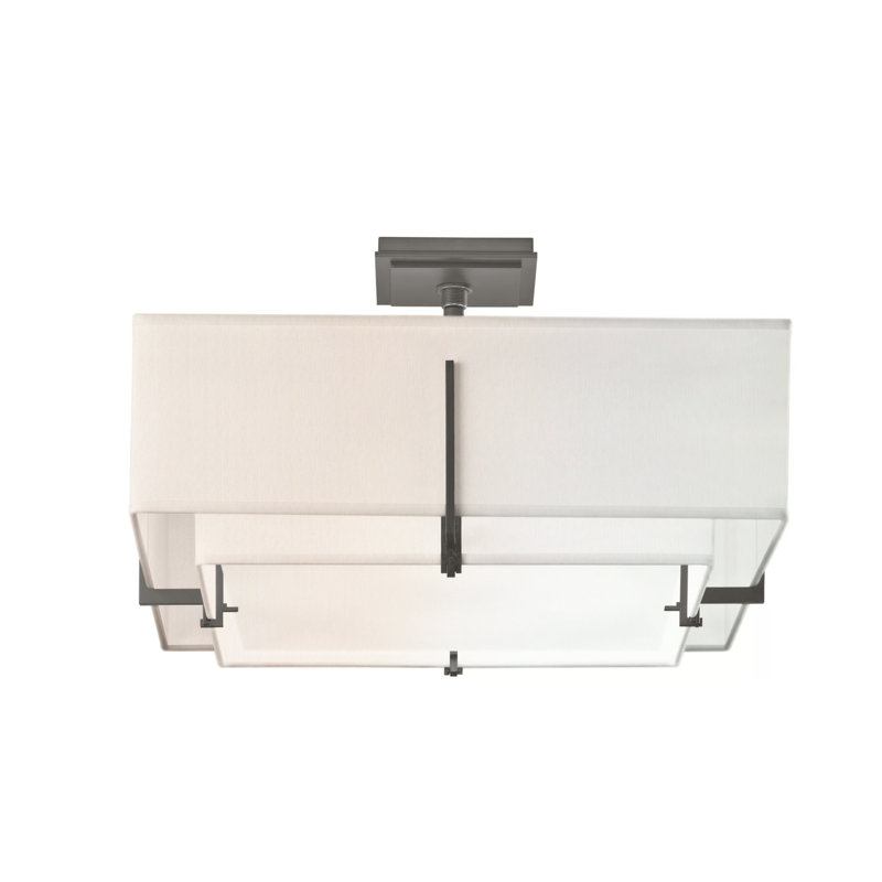 Exos 4 - Light 20.6" Semi Flush Mount, Natural Anna, Natural Iron