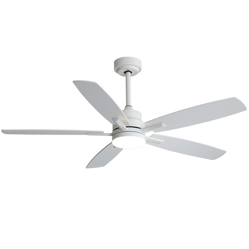  Ceiling Fans With Lights And Remote 52" Flush Mount Ceiling Fan With Noiseless Reversible Dc Motor Timer Led Ceiling Fan,white