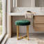 Tabouret de coiffeuse touffeté en velours doré-1119308541