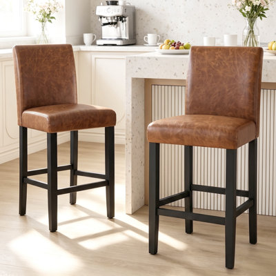 Sauhal Solid Wood 25'' Counter Stool