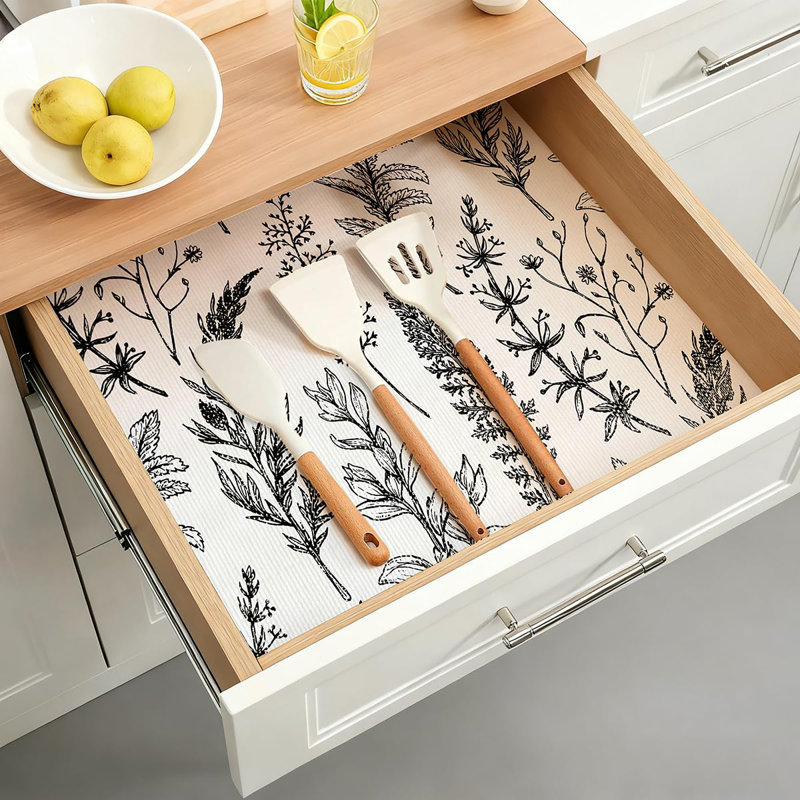 Doublure de tablette pour armoires de cuisine, doublure d'armoire non adhésive, doublure de tiroir antidérapante, doublure de tablette imperméable et facile à nettoyer