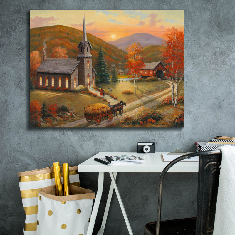 «Autumn In Vermont» par John Zaccheo, H 26 po x l 34 po x P 1,5 po
