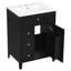 Meuble-lavabo moderne avec lavabo en céramique, poignées en métal, porte à fermeture en douceur, support de rangement, finition de surface peinte-133674894