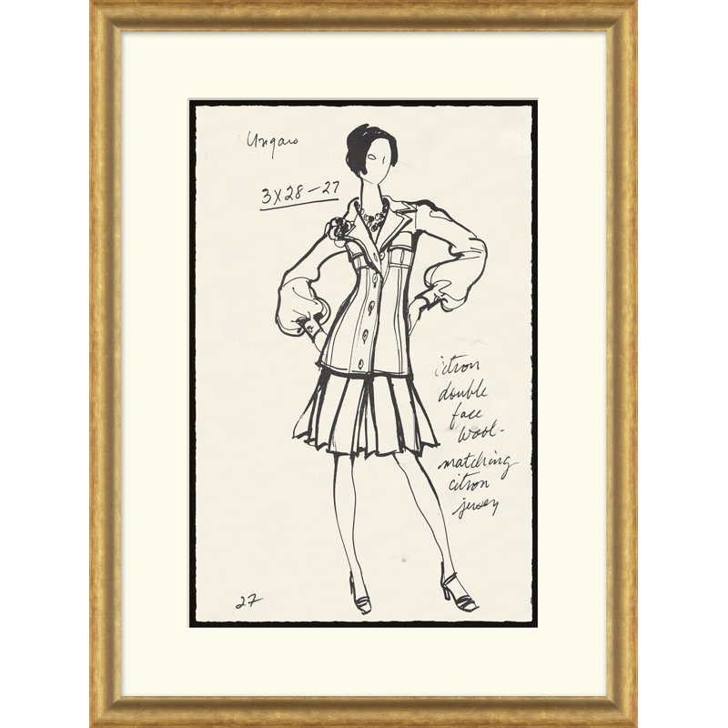 Vintage Fashion Sketches Print by Esther Larson