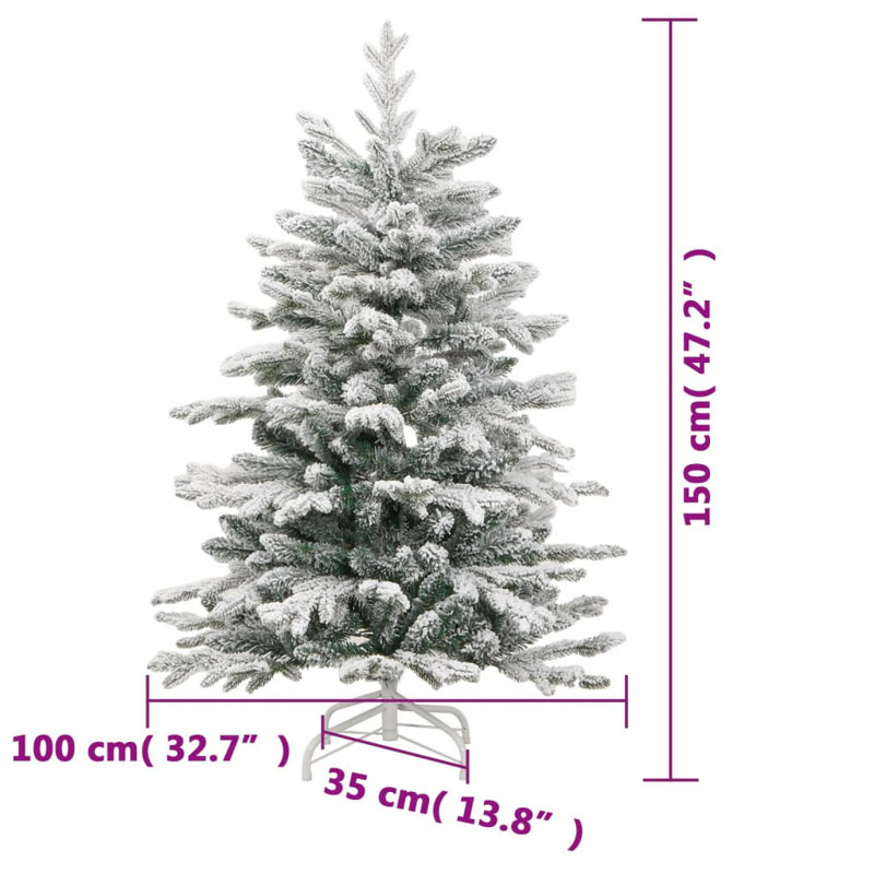 Arbre de Noël artificiel pin blanc avec aiguilles réalistes, H 59,1 po