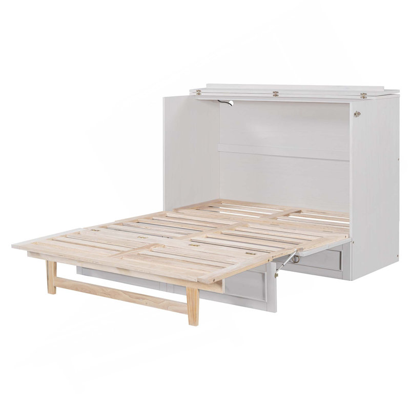 Lit escamotable avec grands tiroirs Murphy, Blanc