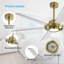Ventilateur de plafond à 6 pales en plastique ABS avec moteur à courant continu réversible à 6 vitesses, transparent et doré-1133813114-1133812979