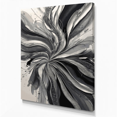 Aquarelle abstraite 30, art mural sur toile grise