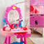 Ensemble de coiffeuse pour enfants avec miroir et tabouret, lumière et son