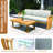Helga Acacia Wood Patio Outdoor Three-seat Sofa With Cushions