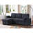 Mackenzie 91"W Charcoal Chenille Fabric Reversible Sleeper Sectional with Storage Chaise, Drop-Down Table, Cup Holders and Charging Ports-448962048