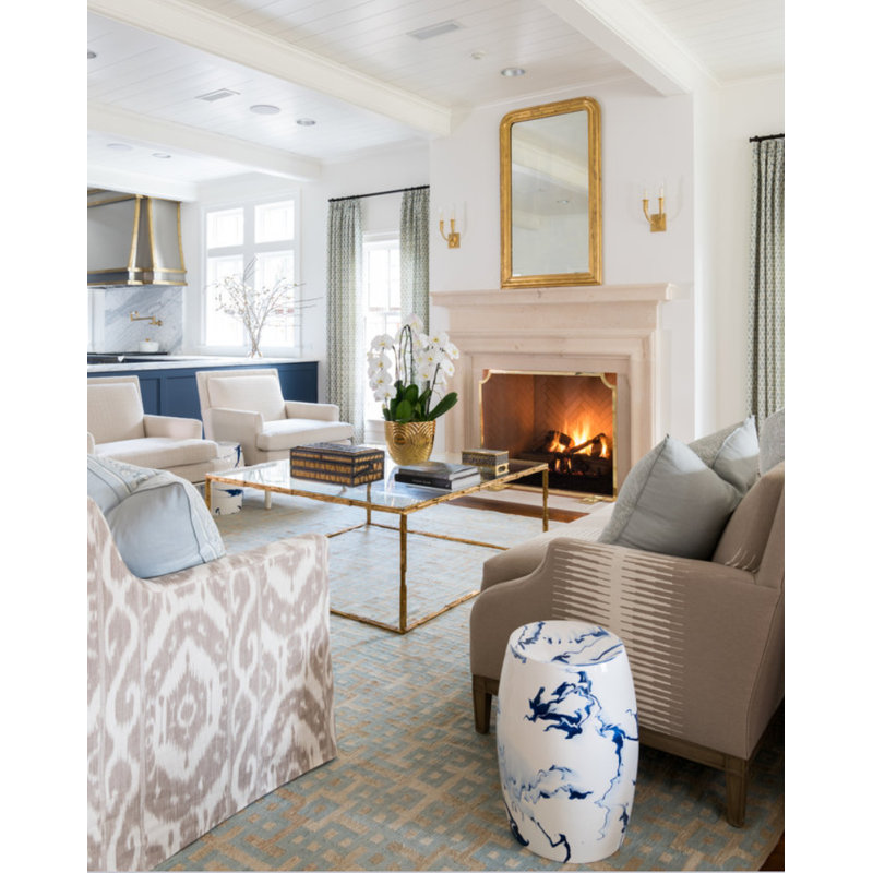 Geometric Area Rug in Blue/Beige