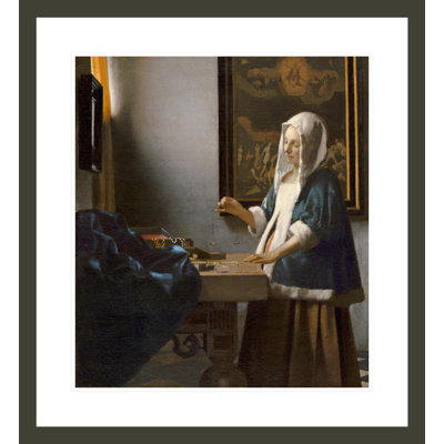 «Woman Hold a Balance» par Johannes Vermeer, impression giclée sur cadre