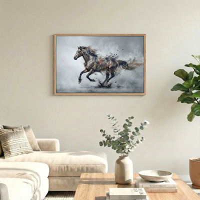 Cheval qui court, reproduction d'art sur toile, ensemble de 1