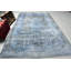 Grand tapis turc bleu antique idéal pour le décor de chambre à coucher et de salon tribal