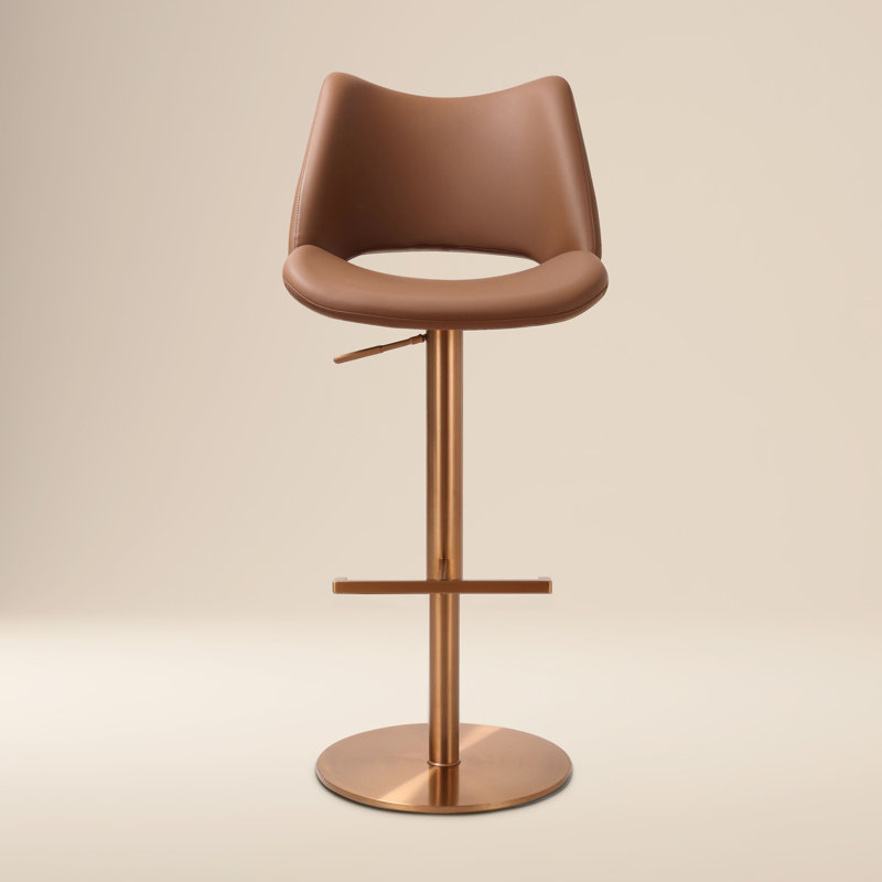 Tabouret de comptoir pivotant réglable en hauteur Sola, Brun cannelle