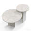 Ensemble de 2 tables gigognes blanches en marbre semi-poli blanc
