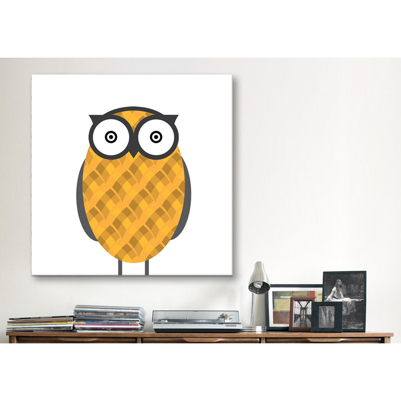 Nathan «Owl», reproduction sur toile, H 18 po x l 18 po x P 1,5 po, Blanc