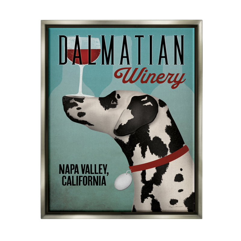 "Dalmatian Vintage", impression encadrée sur bois, H 31 po x l 25 po x P 1,7 po, Cadre flottant gris lustré