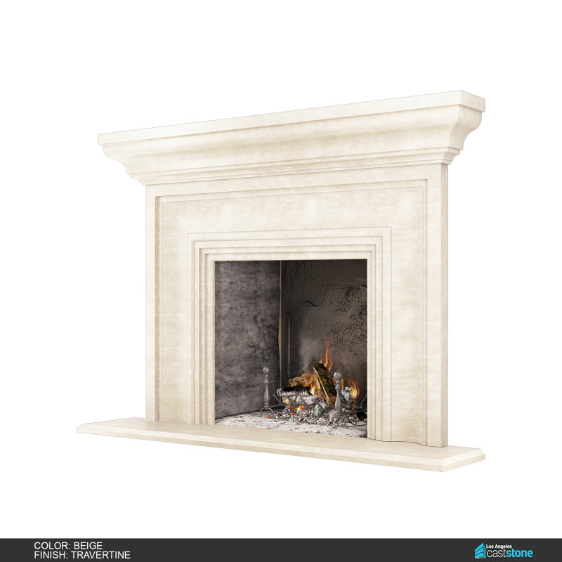 Grand Verona Fireplace Surround, Travertine Beige