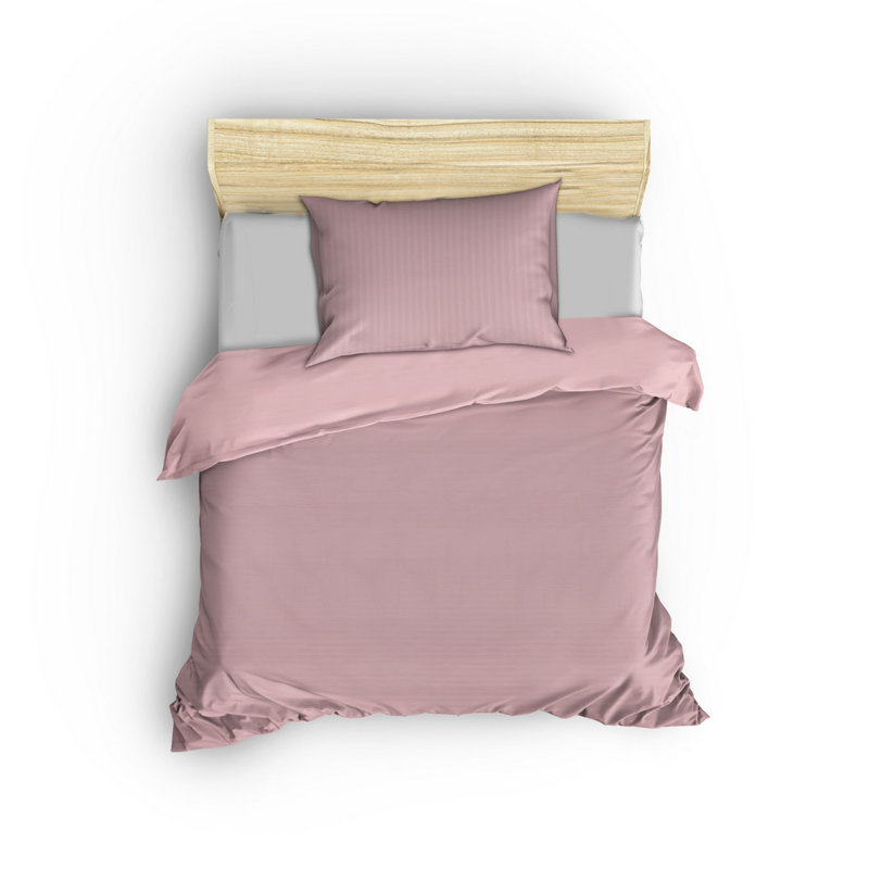 Ensemble de housse de couette 100% coton Burie, Housse de couette 61 po x 87 po + 1 taie d'oreille, Poudre
