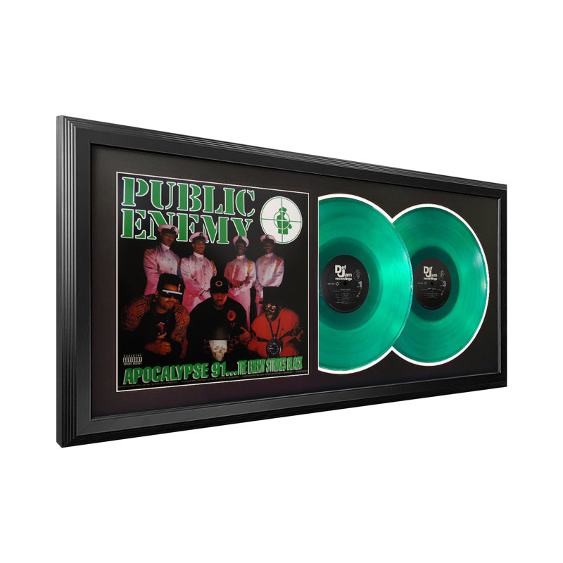 «Enocal Strikes Black», disque public double en vinyle avec passe-partout noir «Public Enemy», Noir