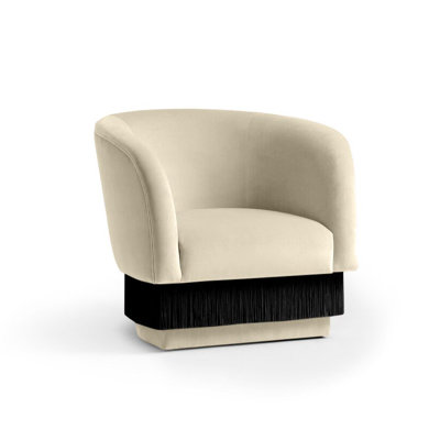 Fauteuil demi-tonneau en velours La Folie