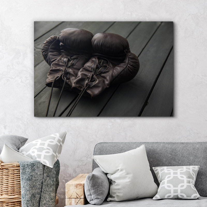 Gants de boxe, panneau en bois, effet, sport, gymnase, école, salle d'enfant, photographie murale, décoration murale