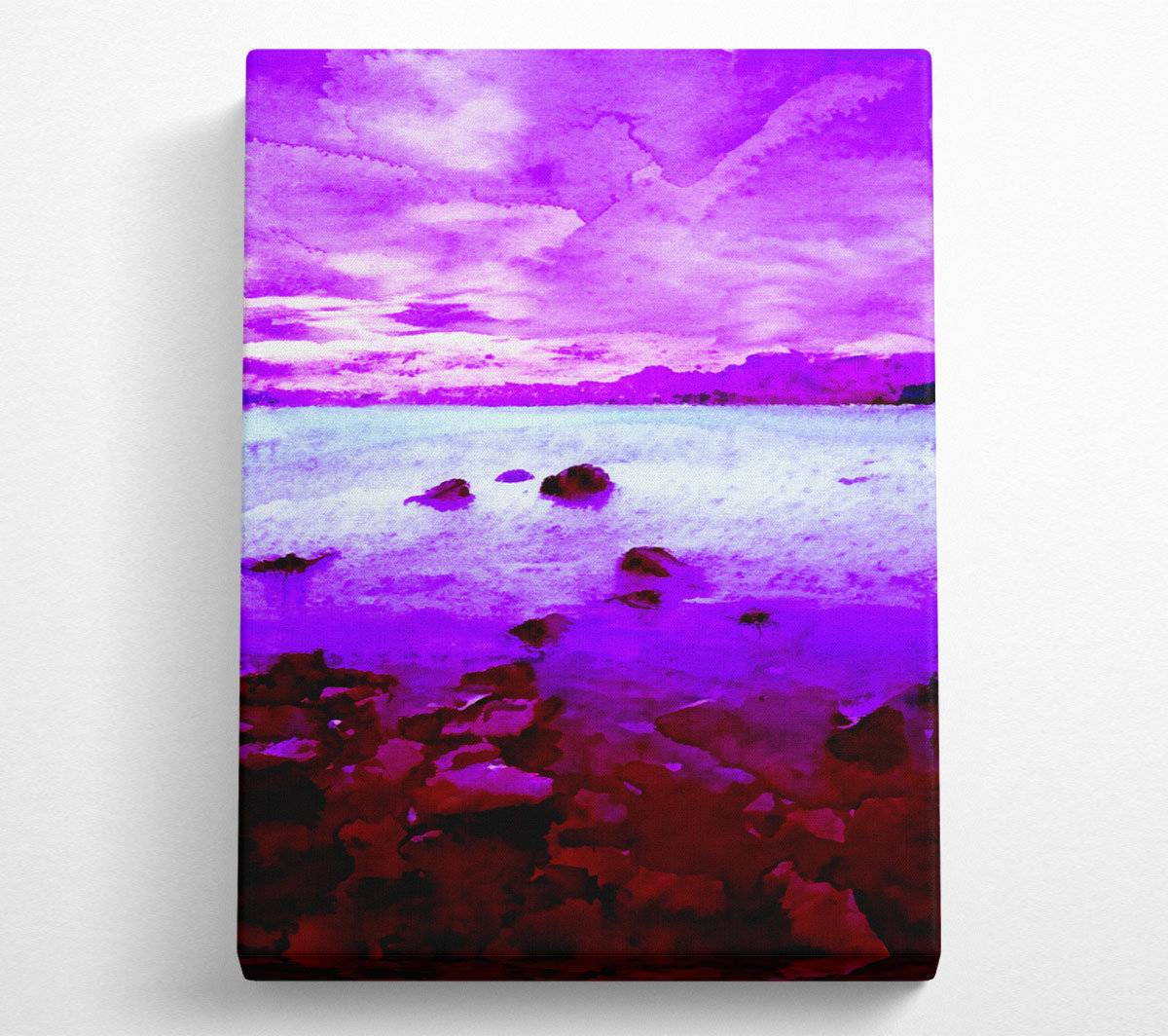 House of Hampton Purple Skies over the Turquoise Ocean - Wrapped Canvas ...