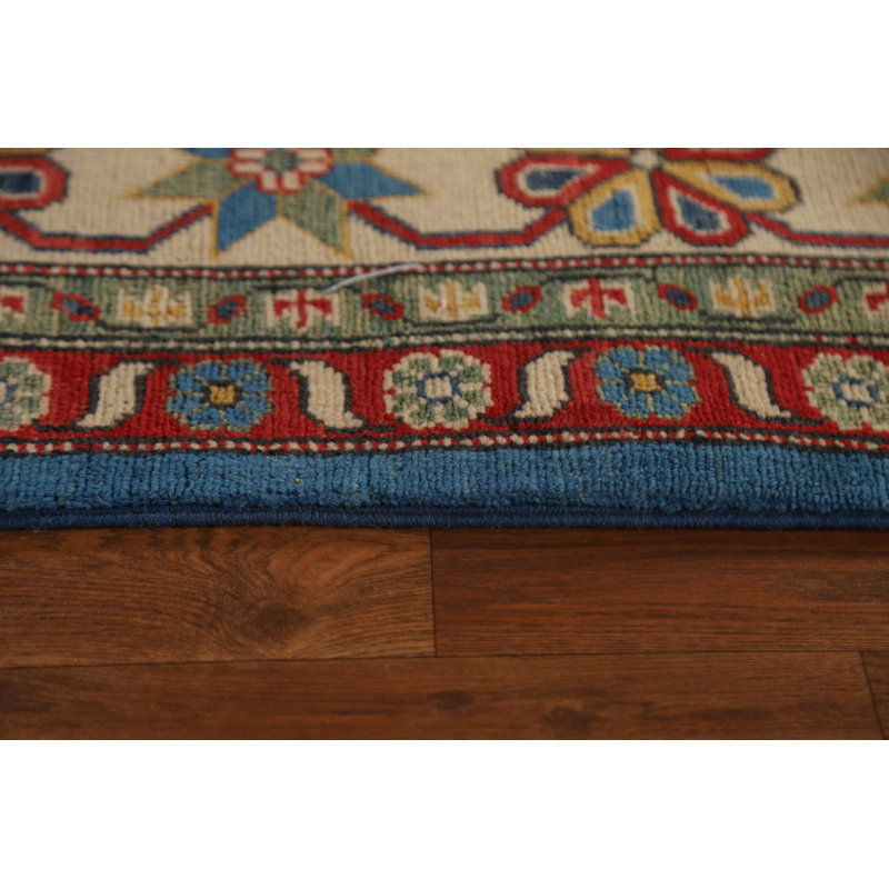 Tapis unique en laine noué à la main 8 pi 6 po x 11 pi 7 po nouvel âge en bleu / rouge / beige