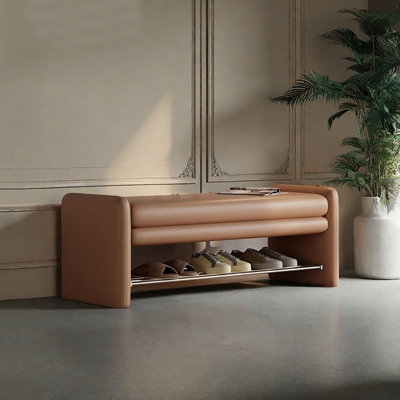 39.4in Shoe Storage Bench Shoe Changing Stool