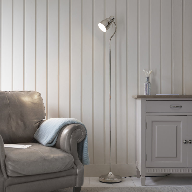 Addalin 1-Light Floor Lamp, Sliver, Bright Nickel