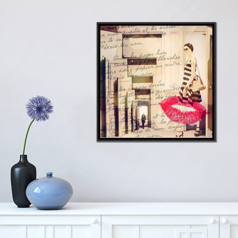 «With Love Giclee», impression sur toile, Toile avec cadre noir, Pas de tapis, H 37 po x l 37 po x P 1,5 po