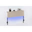 Tête de lit tapissier en molleton rayé très grand avec lumières DEL Damerius, hauteur réglable pour matelas de 8 à 14 pouces, pieds en métal-485733629-485733624